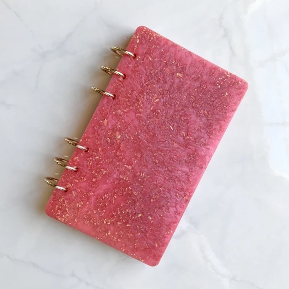 Eclectic Californian Other - Handcrafted Pink and Gold Resin Notebook